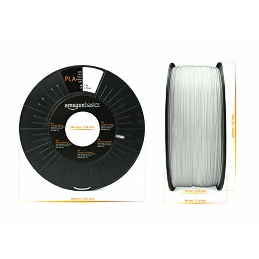 Amazon Basics PLA 3D Printer Filament, 1.75mm, White, 1 kg Spool for $24