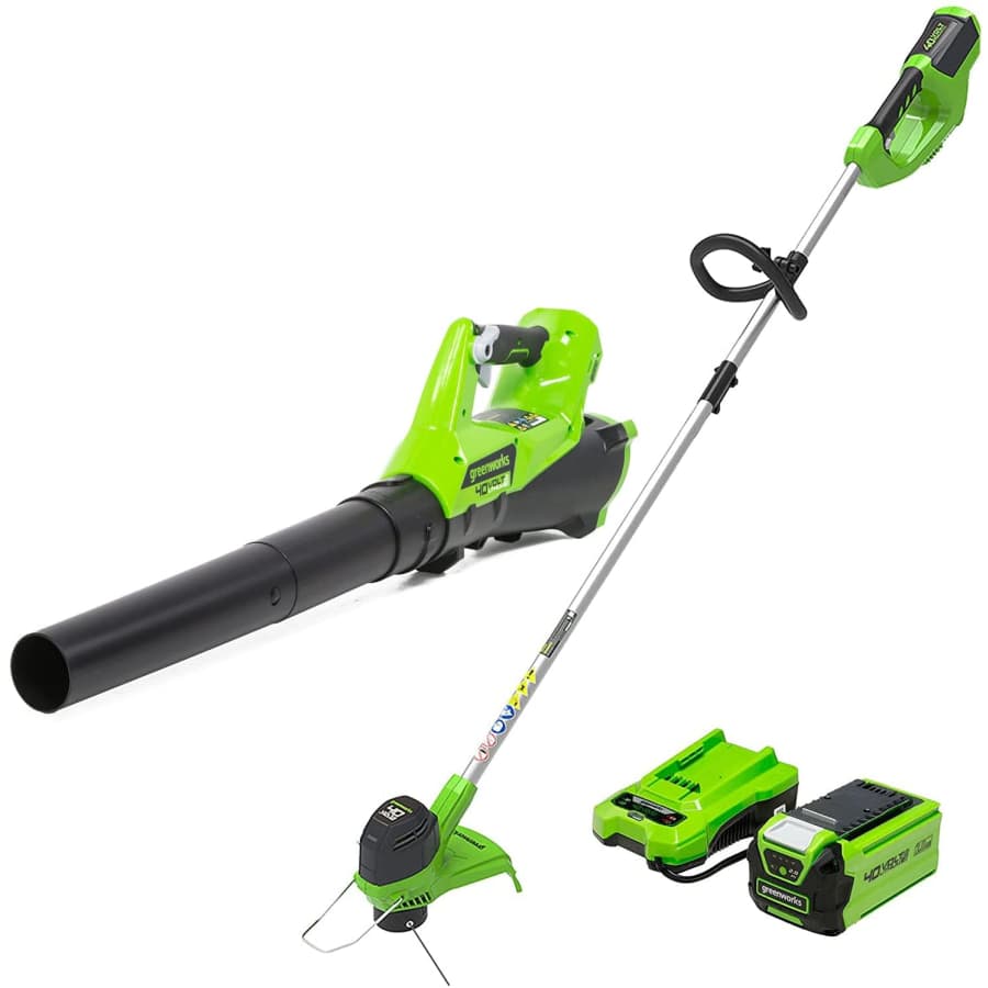 Greenworks G-Max 40V Cordless String Trimmer and Leaf Blower Combo Pack: $120