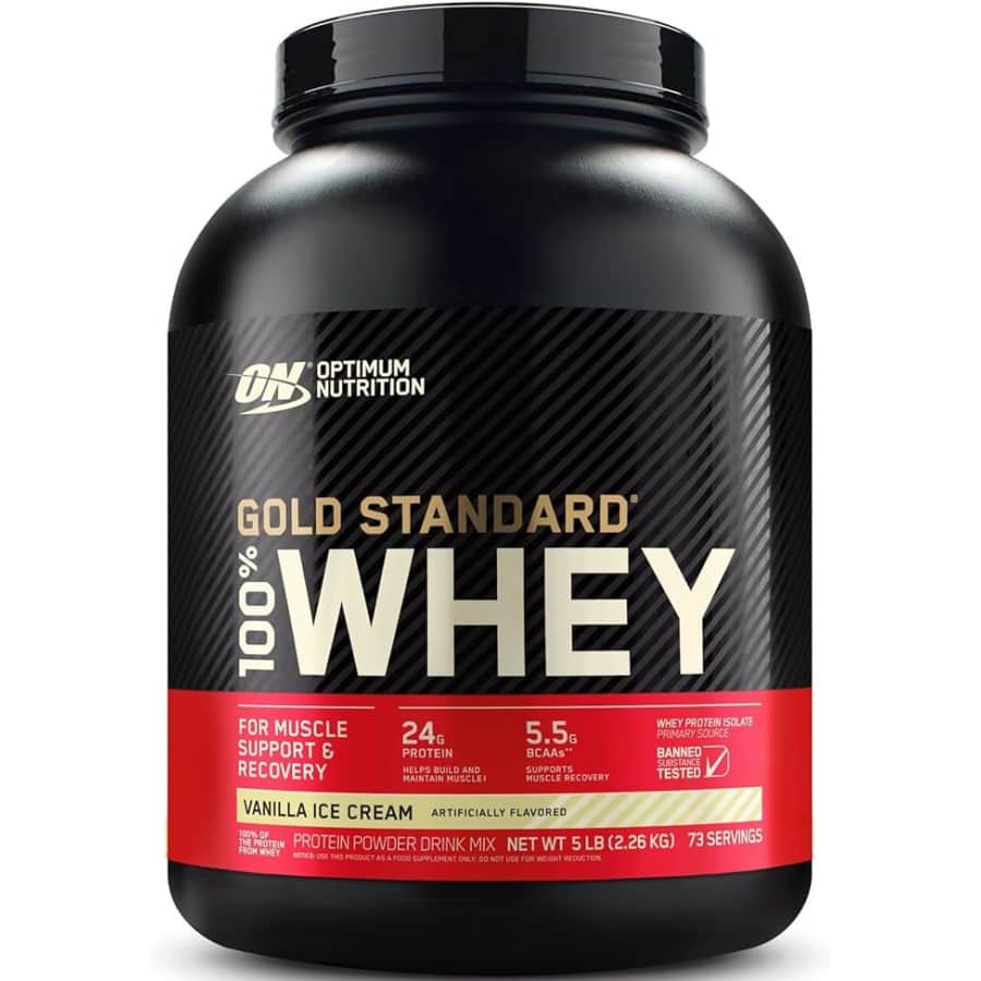 Optimum Nutrition Gold Standard 100% Whey Protein Powder 73-Serving Tub for $47 via Sub. & Save Optimum Nutrition Gold Standard 100% Whey Protein Powder 73-Serving Tub for $47 via Sub. & Save