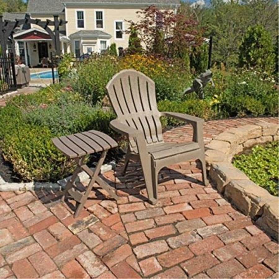 Adams Quik Fold Patio Side Table, Resin, Earth Brown for $28