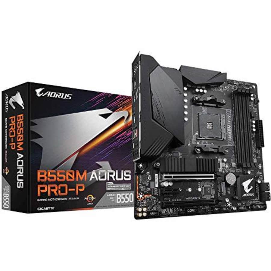Gigabyte B550M AORUS PRO-P (AMD Ryzen 5000/B550/Micro ATX/M.2 Thermal Guard/HDMI/DVI/USB 3.2 Gen for $200