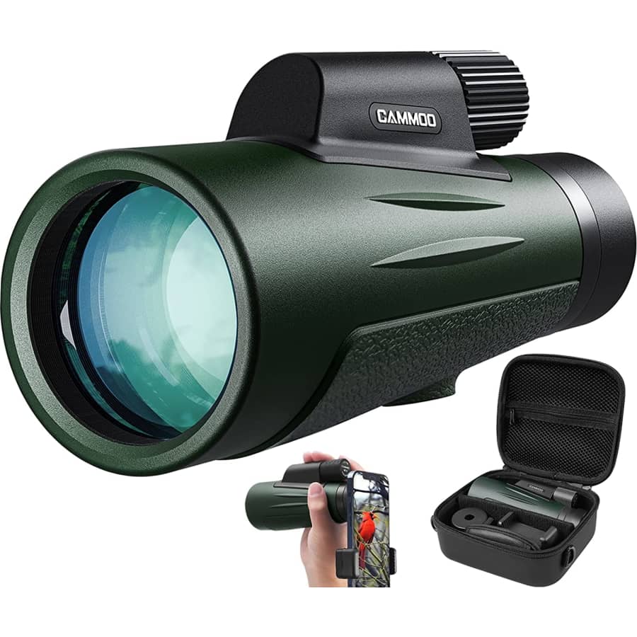 Cammoo 12x50 Monocular Telescope with Smartphone Adapter for $44
