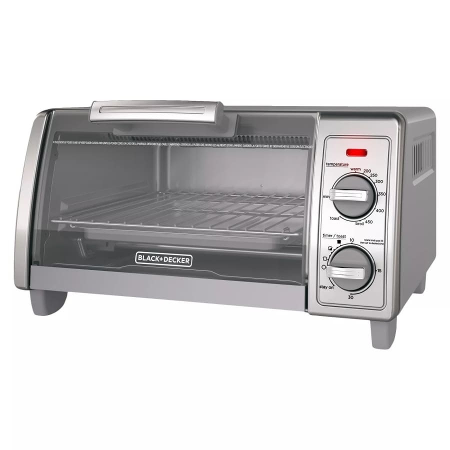 Black+Decker Black + Decker 4-Slice Stainless Steel Toaster Oven for $20