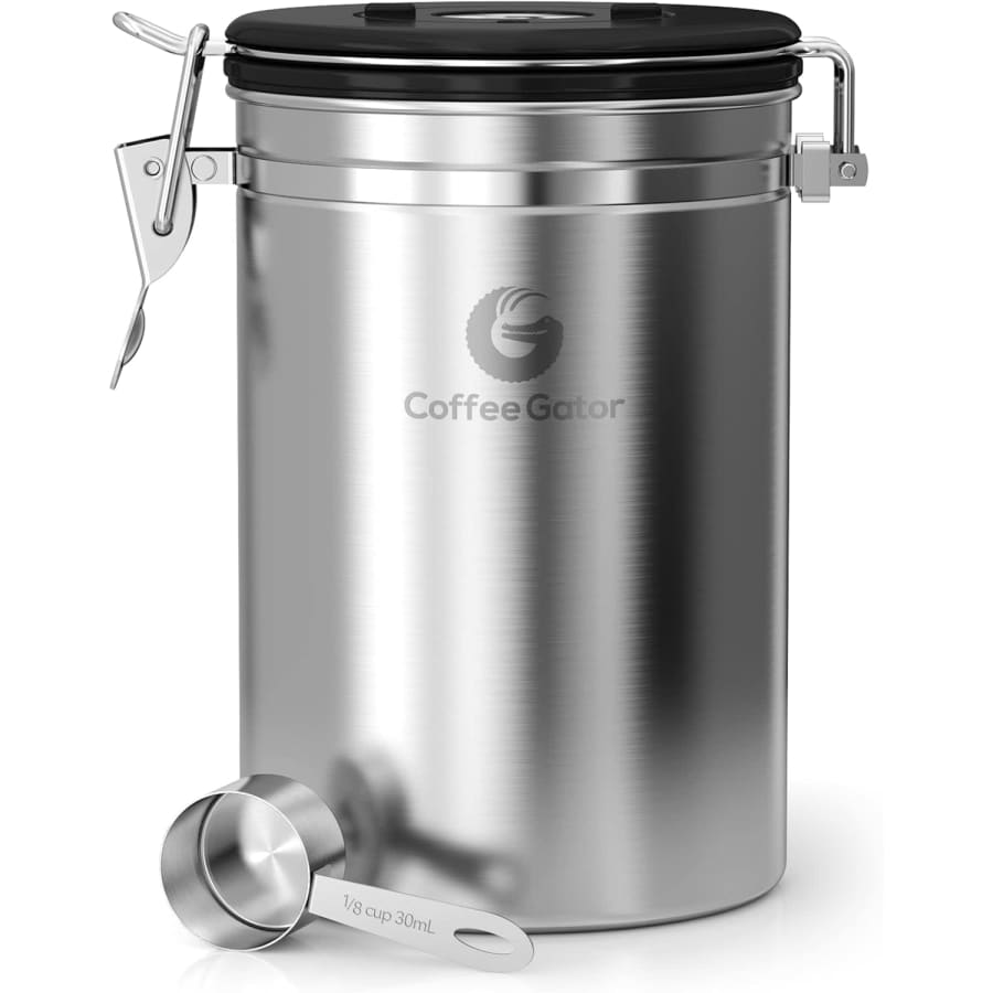 Coffee Gator 22-oz. Stainless Steel Coffee Canister: $10 Coffee Gator 22-oz. Stainless Steel Coffee Canister: $10