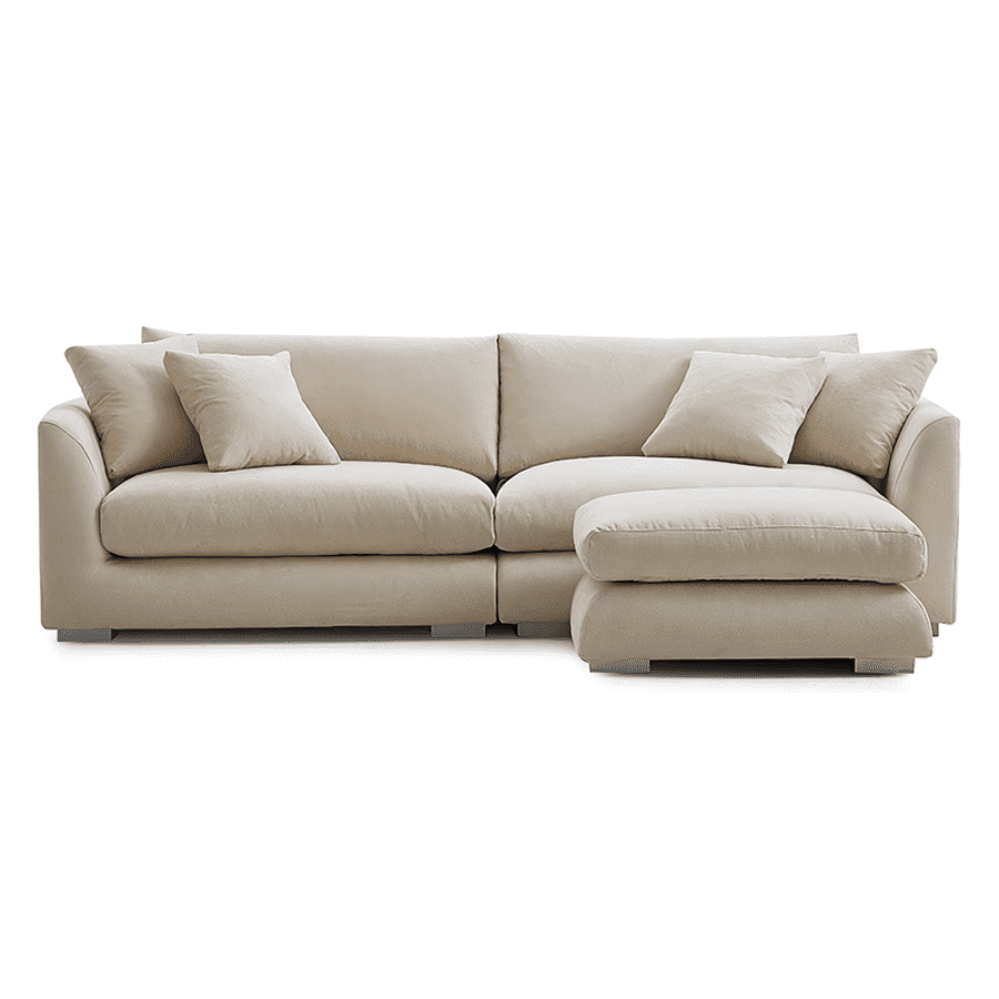 25Home Aalto Boutique Feathers 100" 4-Seater Loveseat & Ottoman for $1,683
