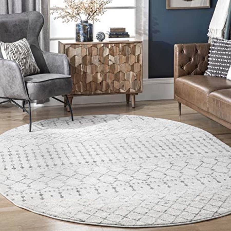 nuLOOM Moroccan Blythe Area Rug, 5' x 8' Oval, Grey/Off-White for $75