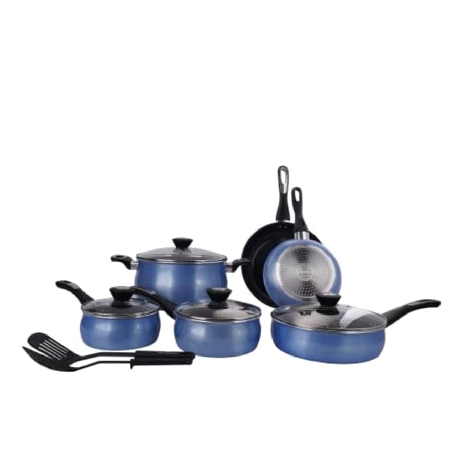 Paula Deen 12 Piece Cookware Set Sky Blue for $120 Paula Deen 12 Piece Cookware Set Sky Blue for $120