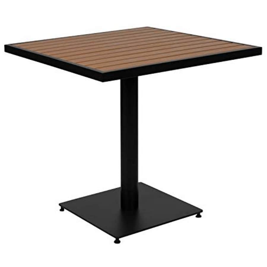 Flash Furniture Outdoor Patio Bistro Dining Table with Faux Teak Poly Slats, 30"" Square for $223 Flash Furniture Outdoor Patio Bistro Dining Table with Faux Teak Poly Slats, 30"" Square for $223