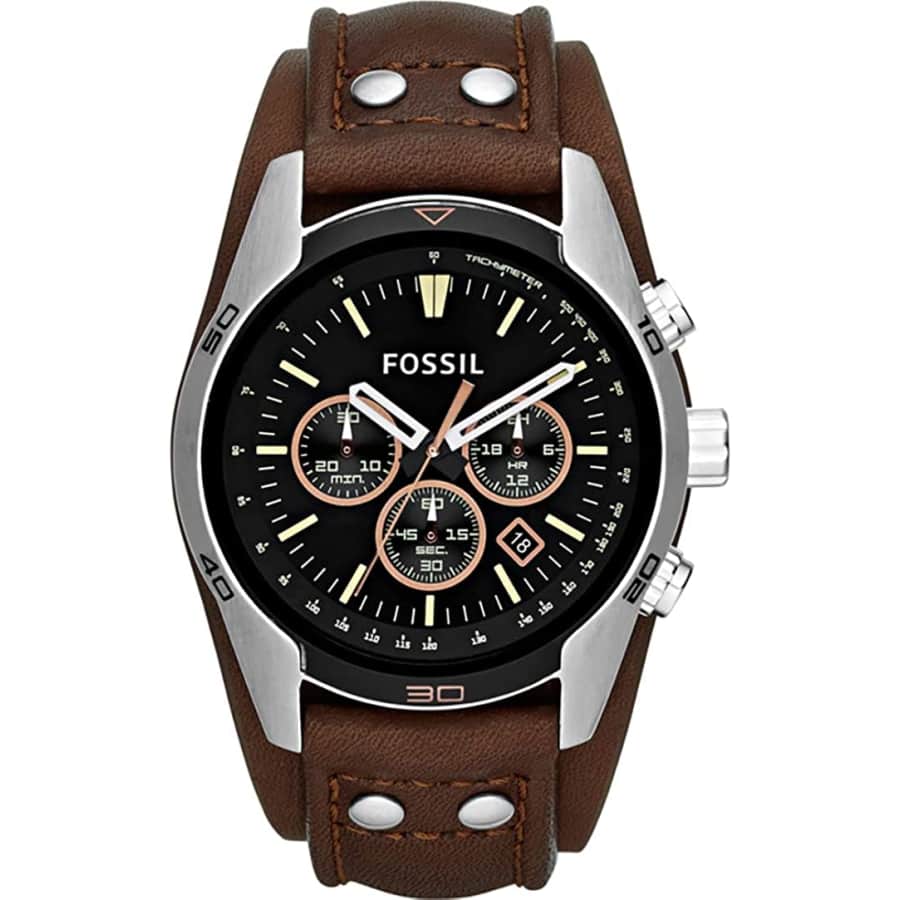 Fossil Men's Coachman Leather Chronograph Watch for $60