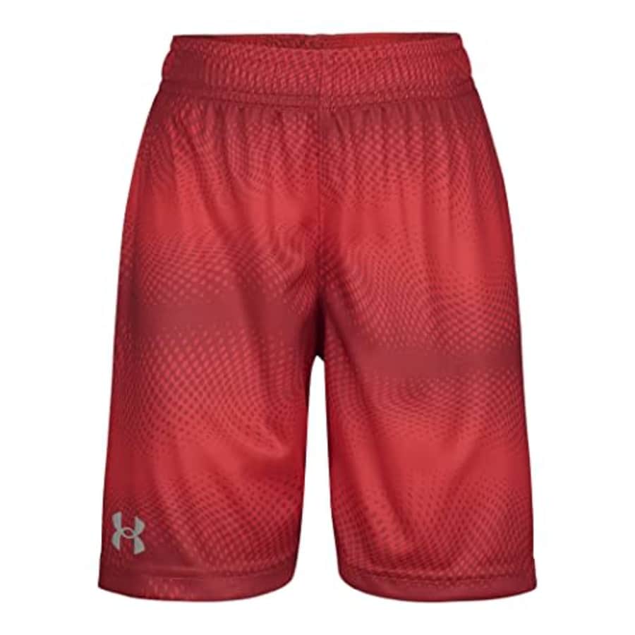 Under Armour Boys' Printed Short, Elastic Waistband, RED Boost SU22, 5 for $14