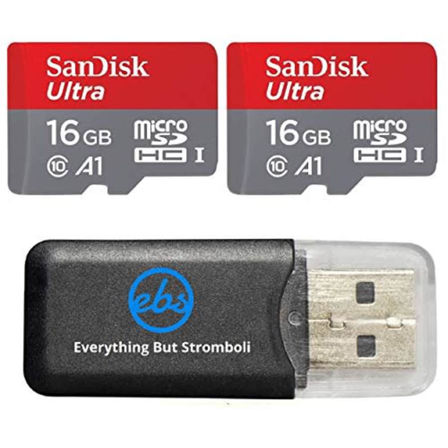 Sandisk Ultra micro SDHC Micro SD UHS-1 TF Memory Card 16GB 16G (Two Pack 16GB x2 =32GB) Class 10 for $14