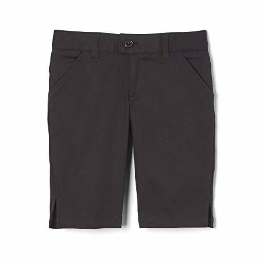 French Toast Big Girls' Twill Bermuda Short, Black, 8 for $46