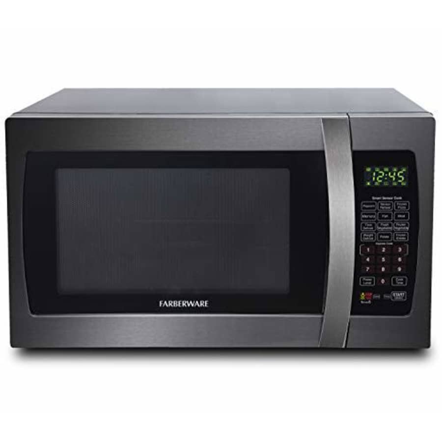 Farberware Black FMO13AHTBSE 1.3 Cu. Ft. 1100-Watt Microwave Oven with Smart Sensor Cooking, ECO for $120