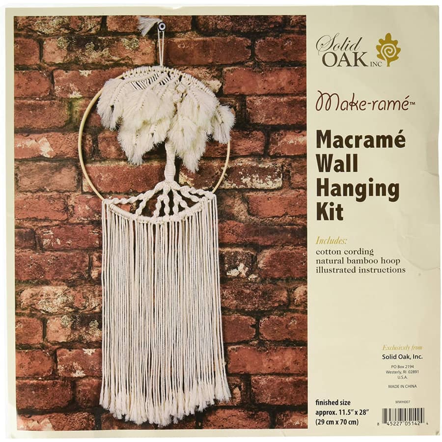 Solid Oak Macrame Wall Hanging Tree for $12