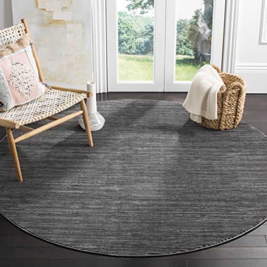 Safavieh Vision Collection VSN606D Modern Contemporary Ombre Tonal Chic Area Rug, 4' Round, Grey for $49