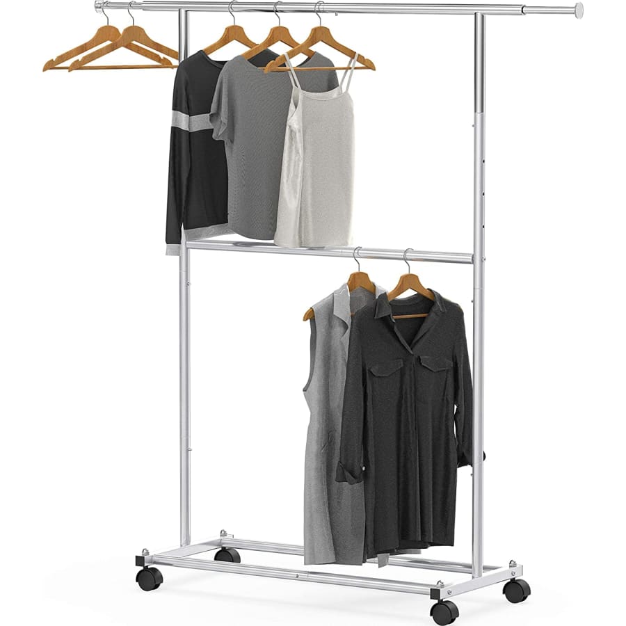 SimpleHouseware Double Rod Garment Rack for $30 SimpleHouseware Double Rod Garment Rack for $30