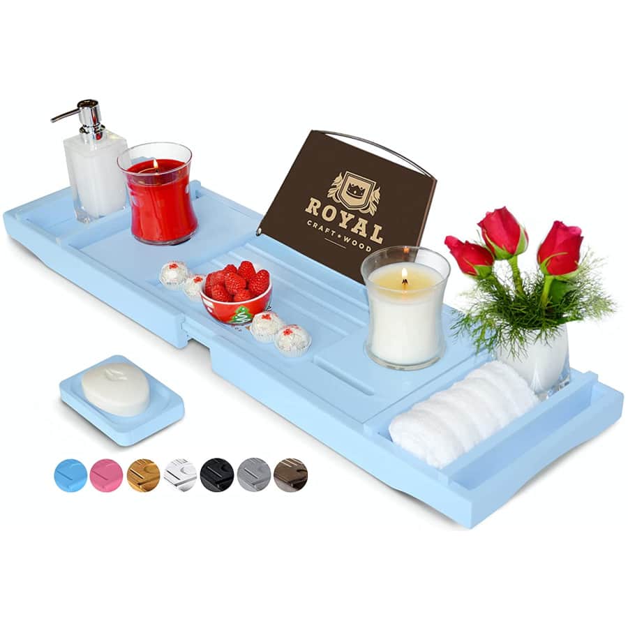 Royal Craft Wood Bathtub Caddy Tray w/ Soap Dish for $31