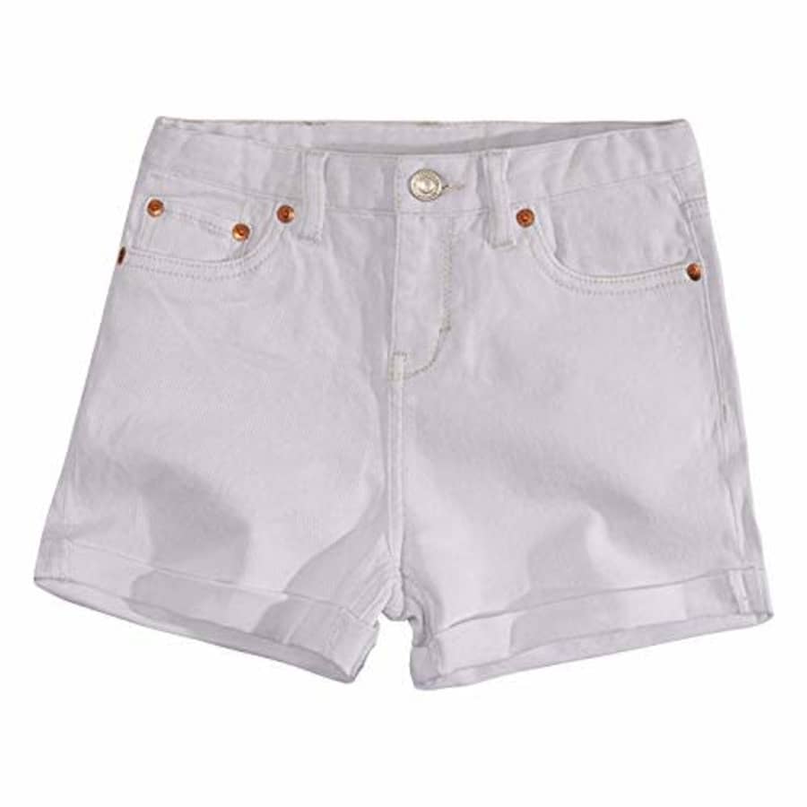 Levi's Girls' Big High Rise Denim Shorty Shorts, White, 14 for $24