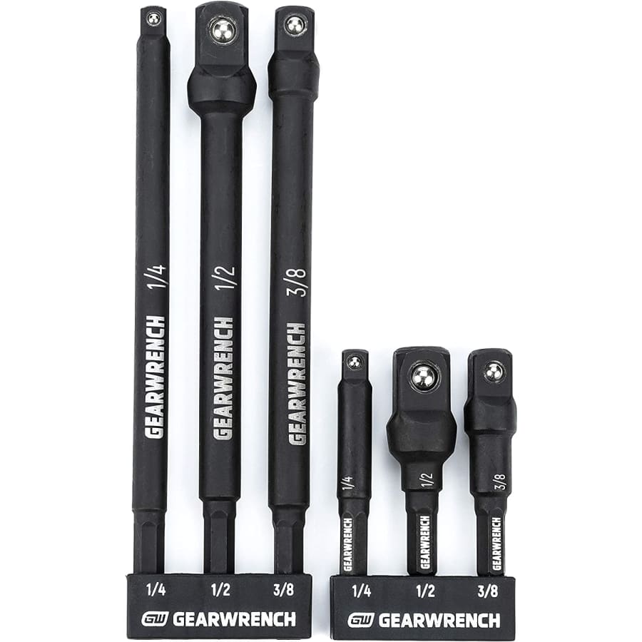 GearWrench 1/4" Drive Hex Shank Impact Socket extensions 6-Pack for $15