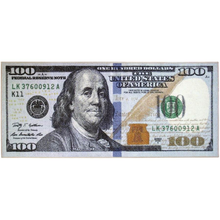 Ottomanson Siesta Collection One Hundred Dollar Bill 22" x 53" Rug for $12 Ottomanson Siesta Collection One Hundred Dollar Bill 22" x 53" Rug for $12