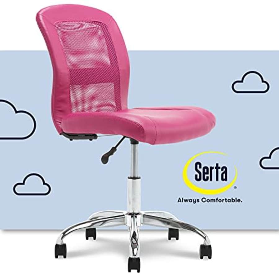 Serta Essentials Computer Chair, Teamwork Pink Faux Leather and Mesh for $194 Serta Essentials Computer Chair, Teamwork Pink Faux Leather and Mesh for $194