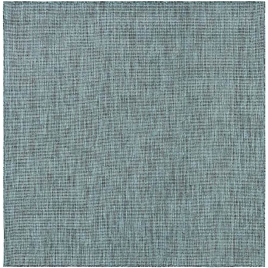 Unique Loom Outdoor Solid Collection Area Rug (6' 1" Square Teal/Navy Blue) for $60
