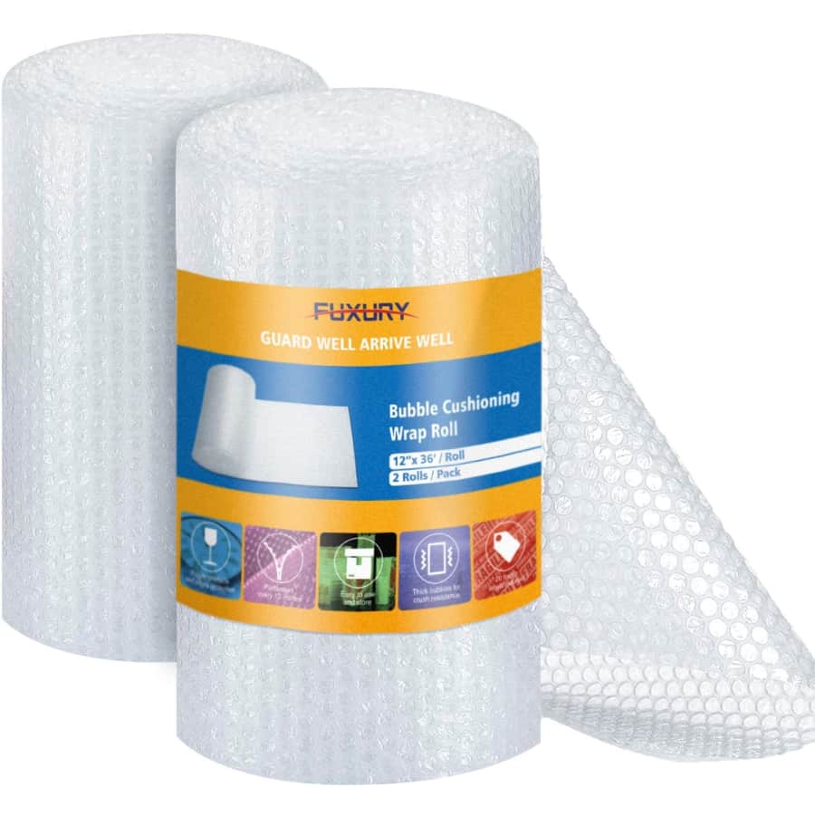 Fuxury 12" x 36-Foot Bubble Wrap Roll 2-Pack for $12