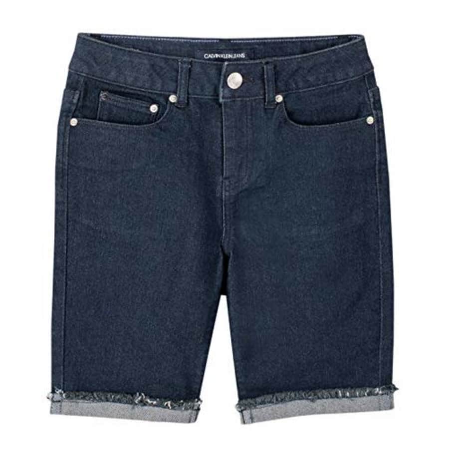Calvin Klein Girls' Little Bermuda Short, S20 Cut Off Dark Rinse, 5 for $33