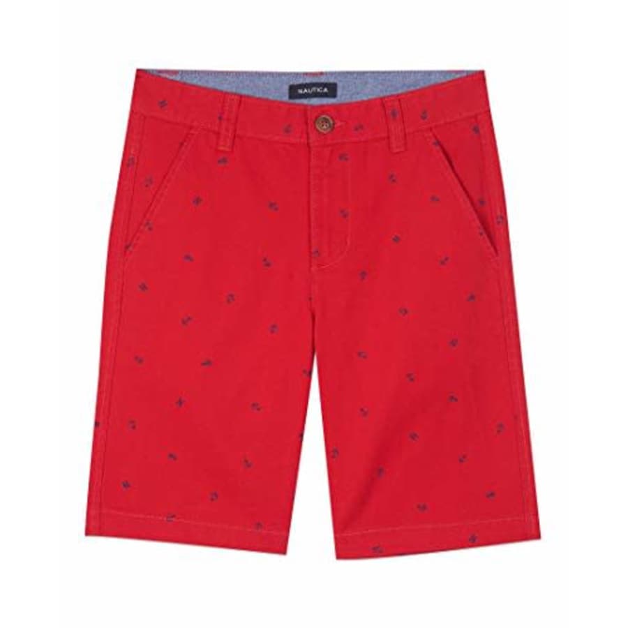 Nautica Boys' All-Over Printed Shorts, Carmine, 8 for $16