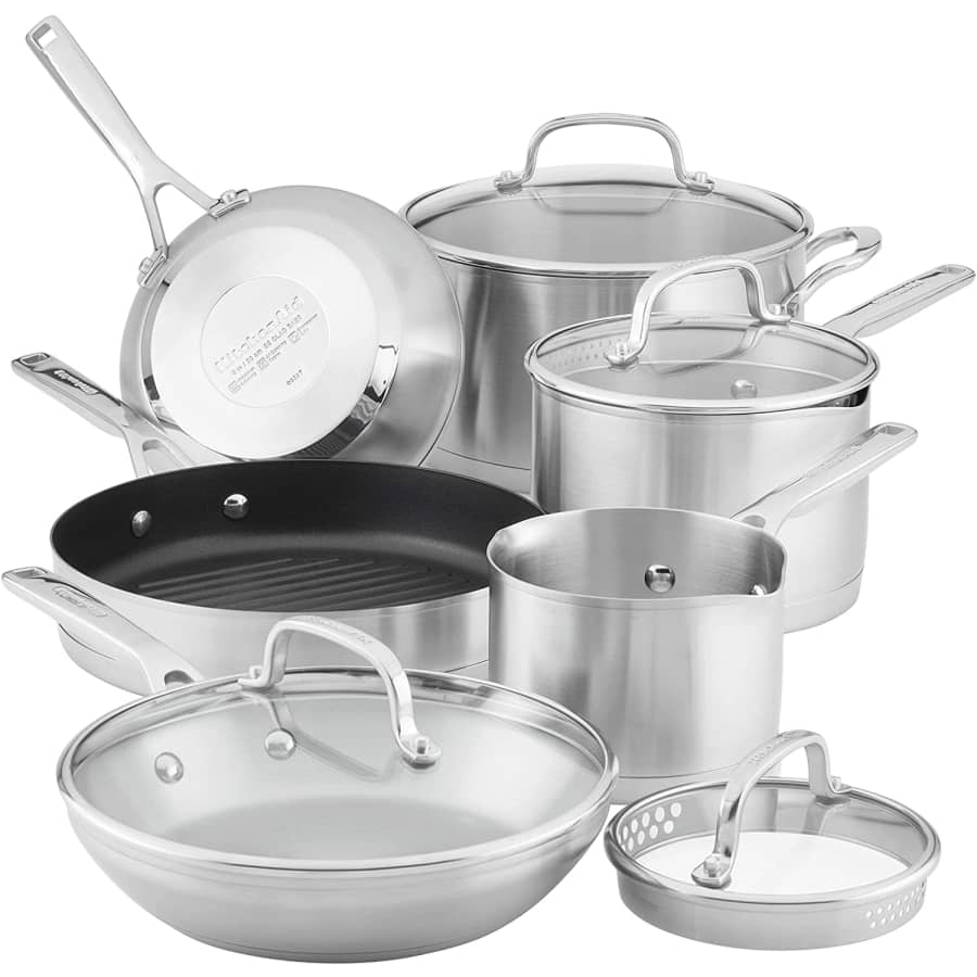 KitchenAid 10-Pc. Stainless Steel Cookware Set for $260 KitchenAid 10-Pc. Stainless Steel Cookware Set for $260
