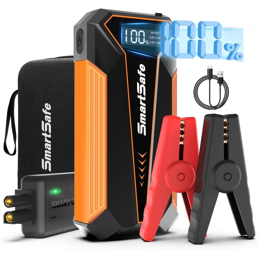 SmartSafe 2,000A Car Battery Jump Starter for $60