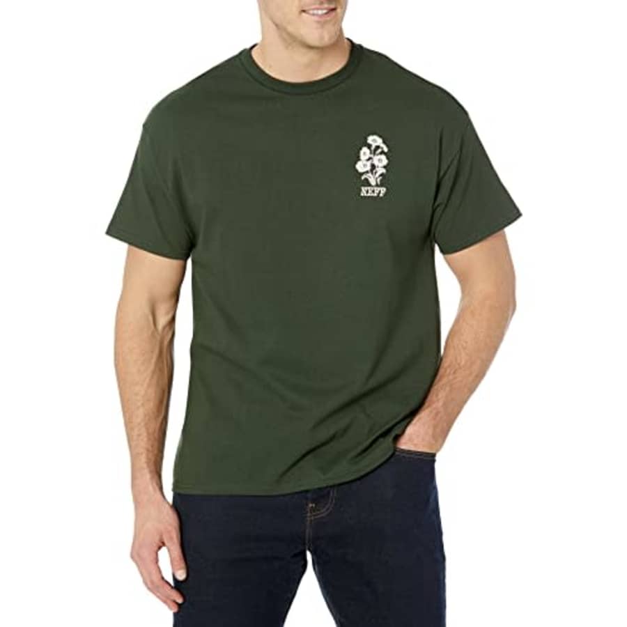 NEFF Men's Floral Elevated Peace T-Shirt, Forest Green, Small for $17 NEFF Men's Floral Elevated Peace T-Shirt, Forest Green, Small for $17