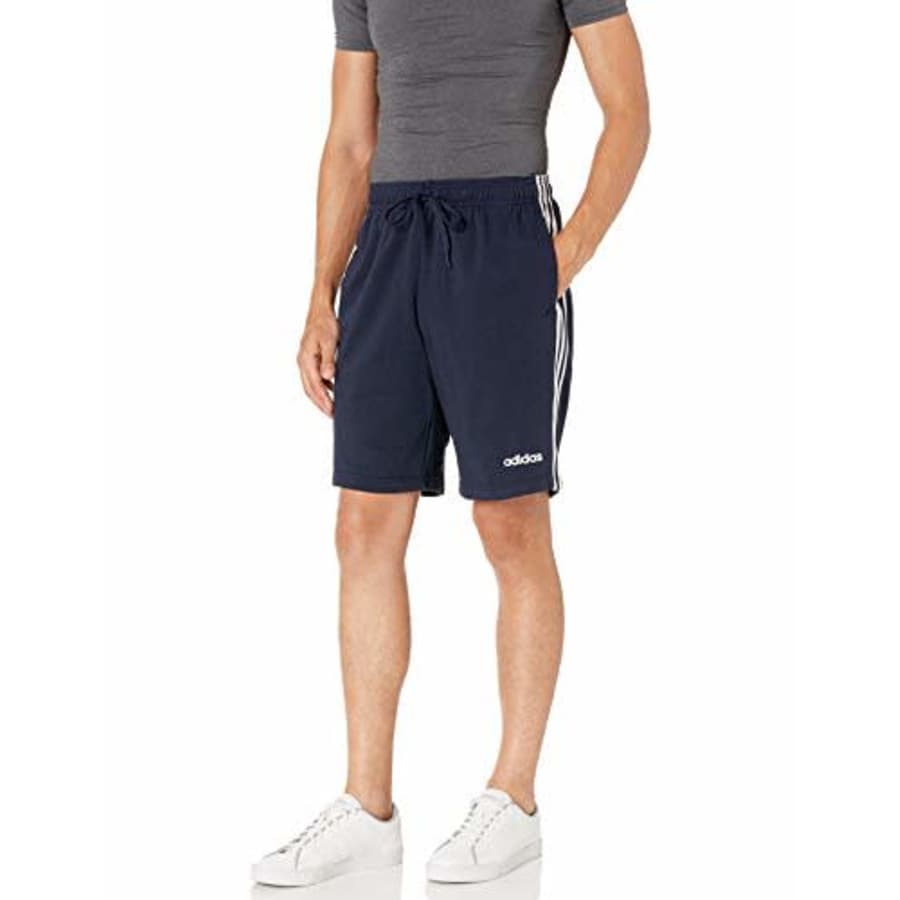 adidas Men's Essentials 3-Stripes French Terry Shorts, Ink, XL Tall for $30