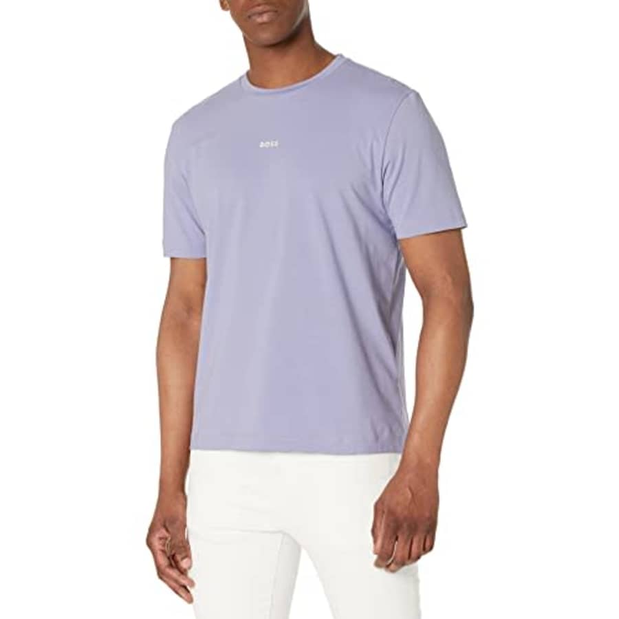 BOSS Men's Center Logo Regular Fit T-Shirt, Persian Violet, XXL for $36