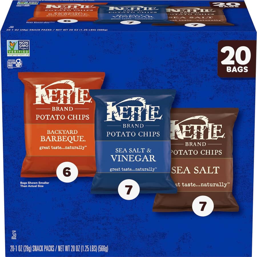 Kettle Brand 20-Count Potato Chips Variety Pack for $7.59 via Sub & Save