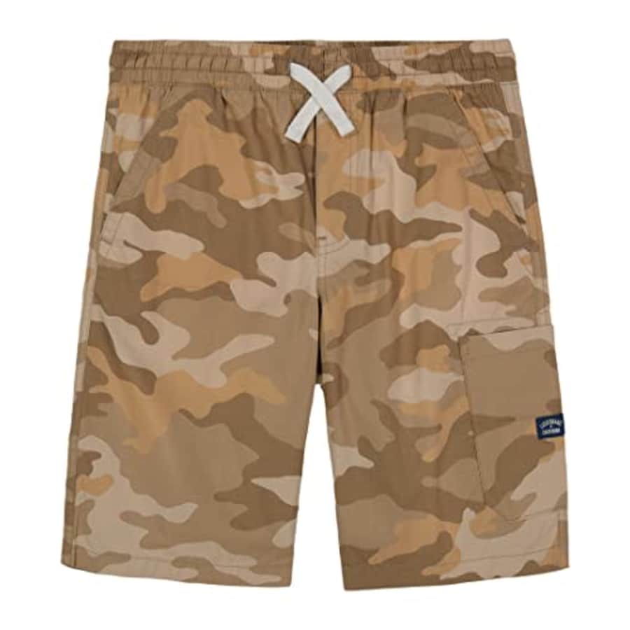 Lucky Brand Boys' Pull-On Cargo Shorts, Irish Cream Camo, 14-16 for $18