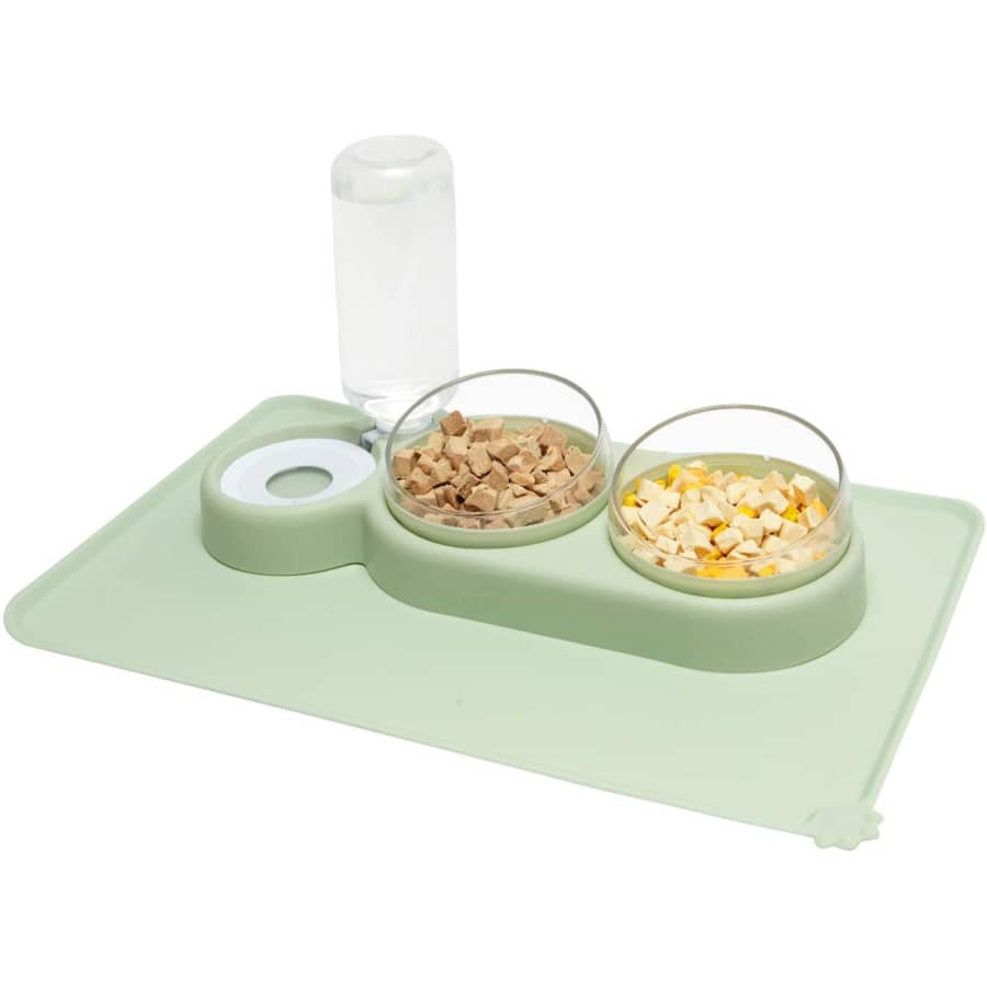 Yeacha 3-in-1 Raised Tilting Pet Bowl Set for $30