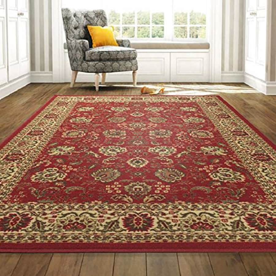 Ottomanson Ottohome 5x6.5-Foot Floral Persian Rug for $30