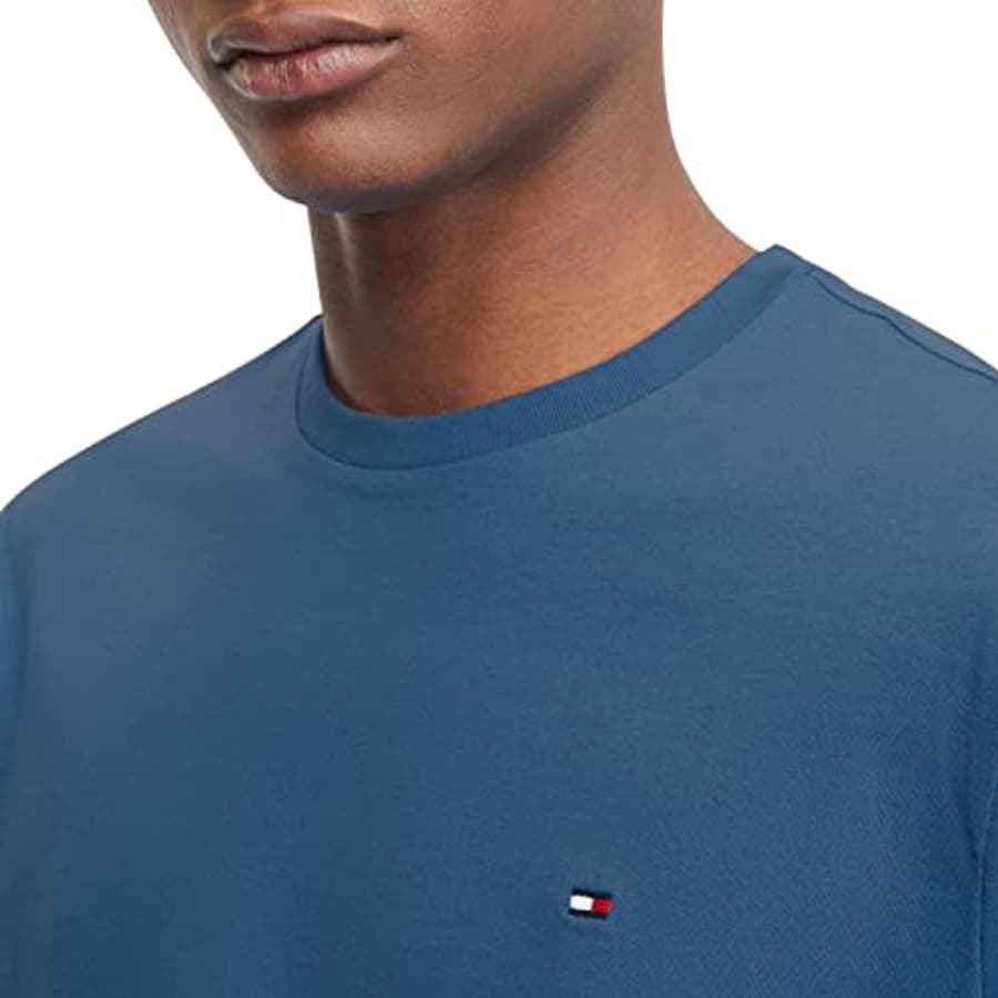 Tommy Hilfiger Men's T Shirt Original Short Sleeve Tee, Athletic Blue, XS for $26