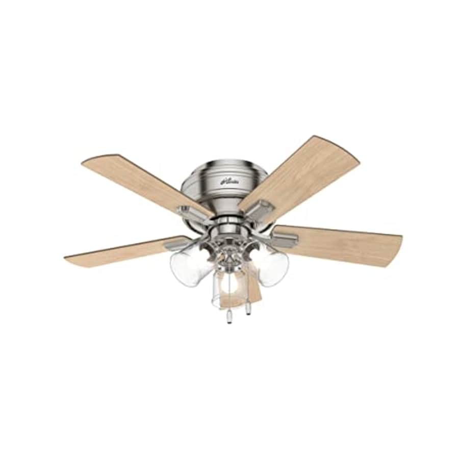 Hunter Fan Company, 52154, 42 inch Crestfield Brushed Nickel Low Profile Ceiling Fan with LED Light for $170 Hunter Fan Company, 52154, 42 inch Crestfield Brushed Nickel Low Profile Ceiling Fan with LED Light for $170