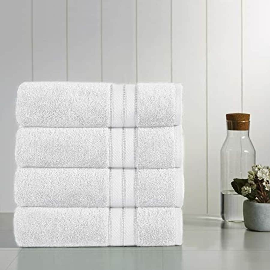Amrapur Overseas 4-Pack SpunLoft Bath Towel, 30x54, White for $81
