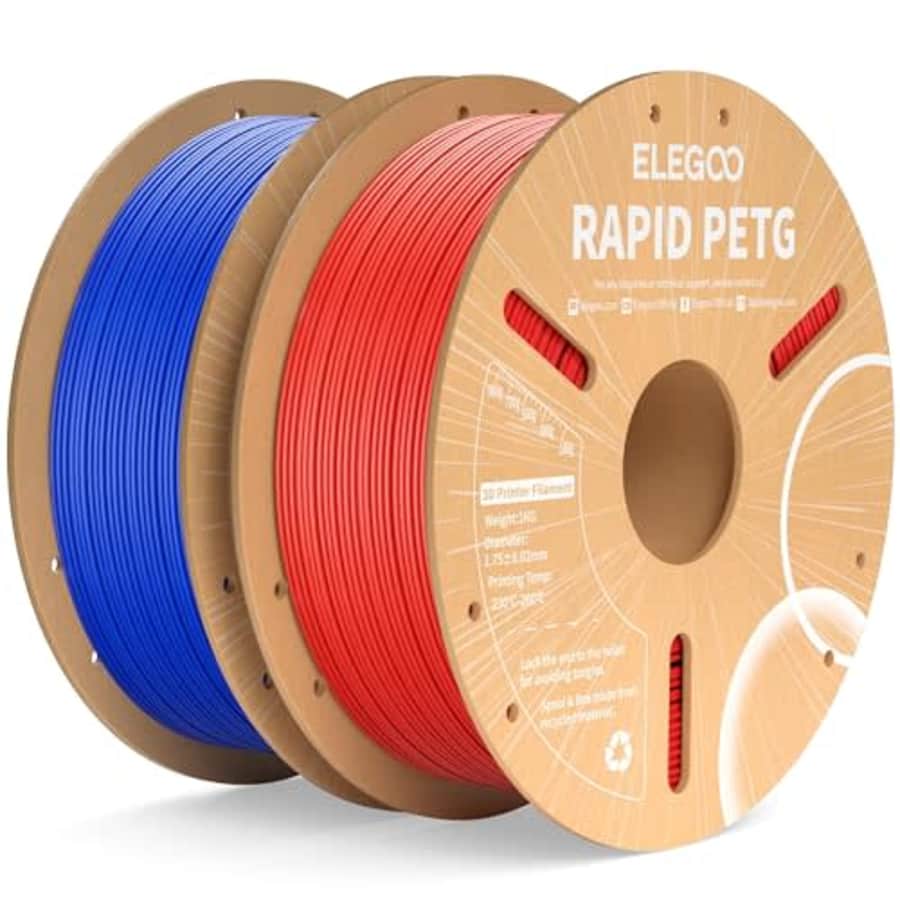 ELEGOO Rapid PETG Filament 1.75mm Blue & Red 2KG, High Speed Tough 3D Printer Filament Dimensional for $28 ELEGOO Rapid PETG Filament 1.75mm Blue & Red 2KG, High Speed Tough 3D Printer Filament Dimensional for $28