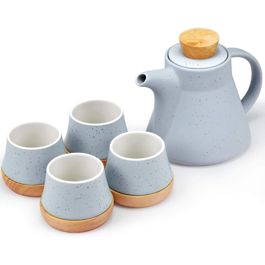 Taziya 10-Piece Ceramic Teapot Set w/ 4 Cups and Coasters for $18 Taziya 10-Piece Ceramic Teapot Set w/ 4 Cups and Coasters for $18