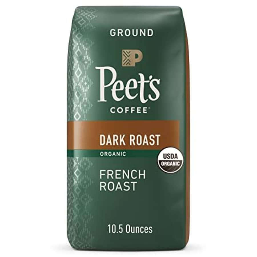 Peet's Coffee, Dark Roast Ground Coffee - Organic French Roast 10.5 Ounce Bag, USDA Organic for $18 Peet's Coffee, Dark Roast Ground Coffee - Organic French Roast 10.5 Ounce Bag, USDA Organic for $18