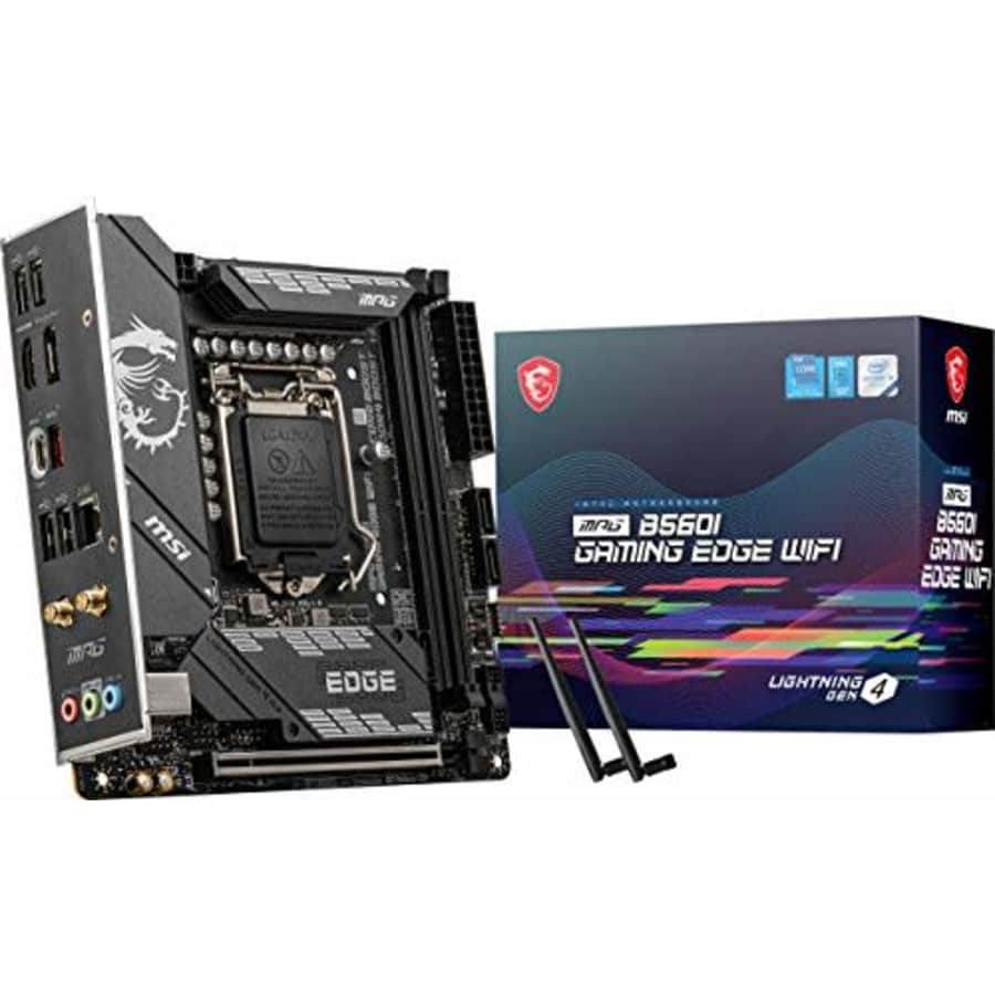 MSI MPG B560I Gaming Edge WiFi Gaming Motherboard (m-ITX, 11th/10th Gen Intel Core, LGA 1200 for $160