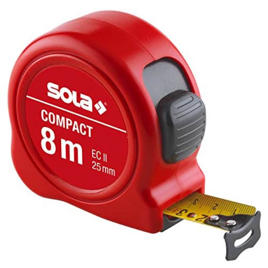 Sola 50500801" Compact CO 8" Tape Measure, Red, 8 m for $28