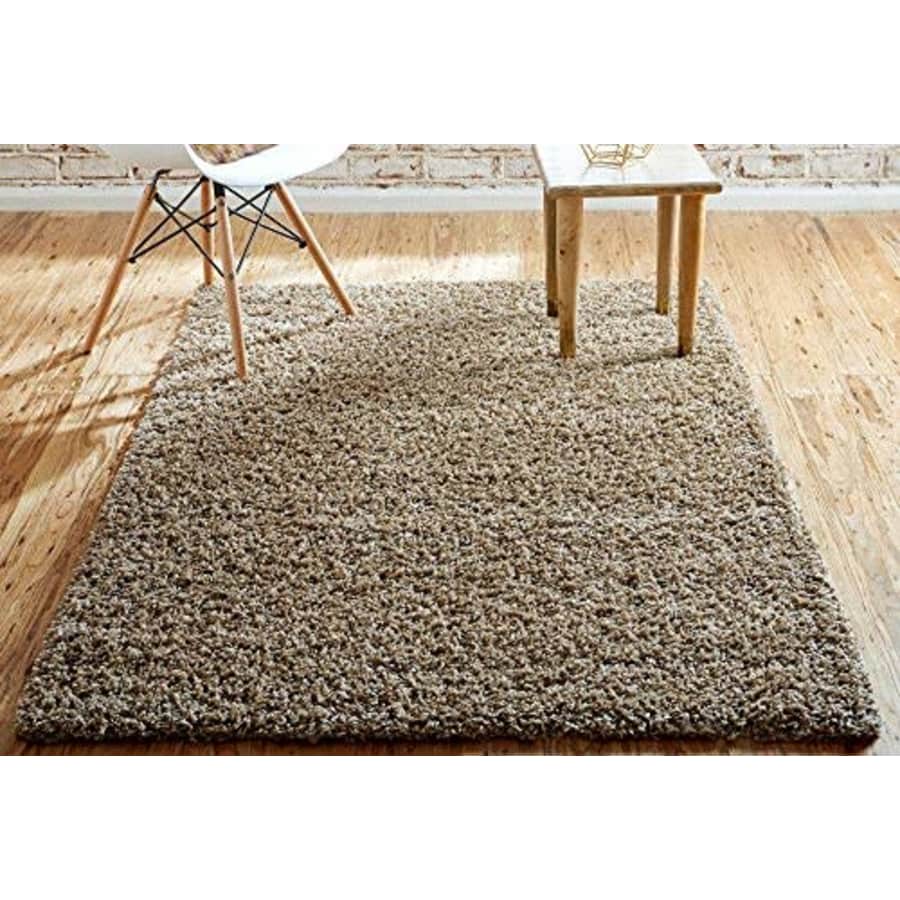 Unique Loom Solo Solid Shag Collection Area Modern Plush Rug Lush & Soft, 4' 0 x 6' 0 Rectangular, for $39