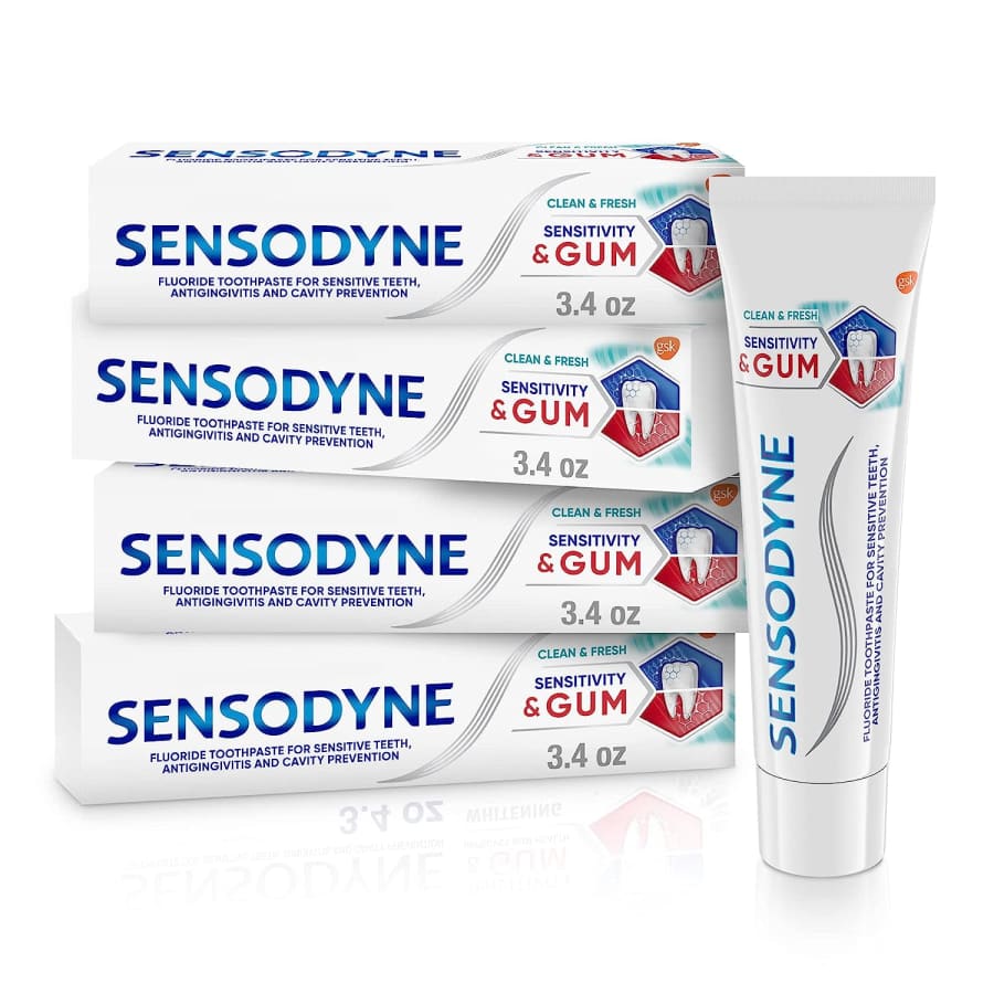 Sensodyne 3.4-oz. Sensitivity & Gum Toothpaste 4-Pack: $14 via Subscribe & Save