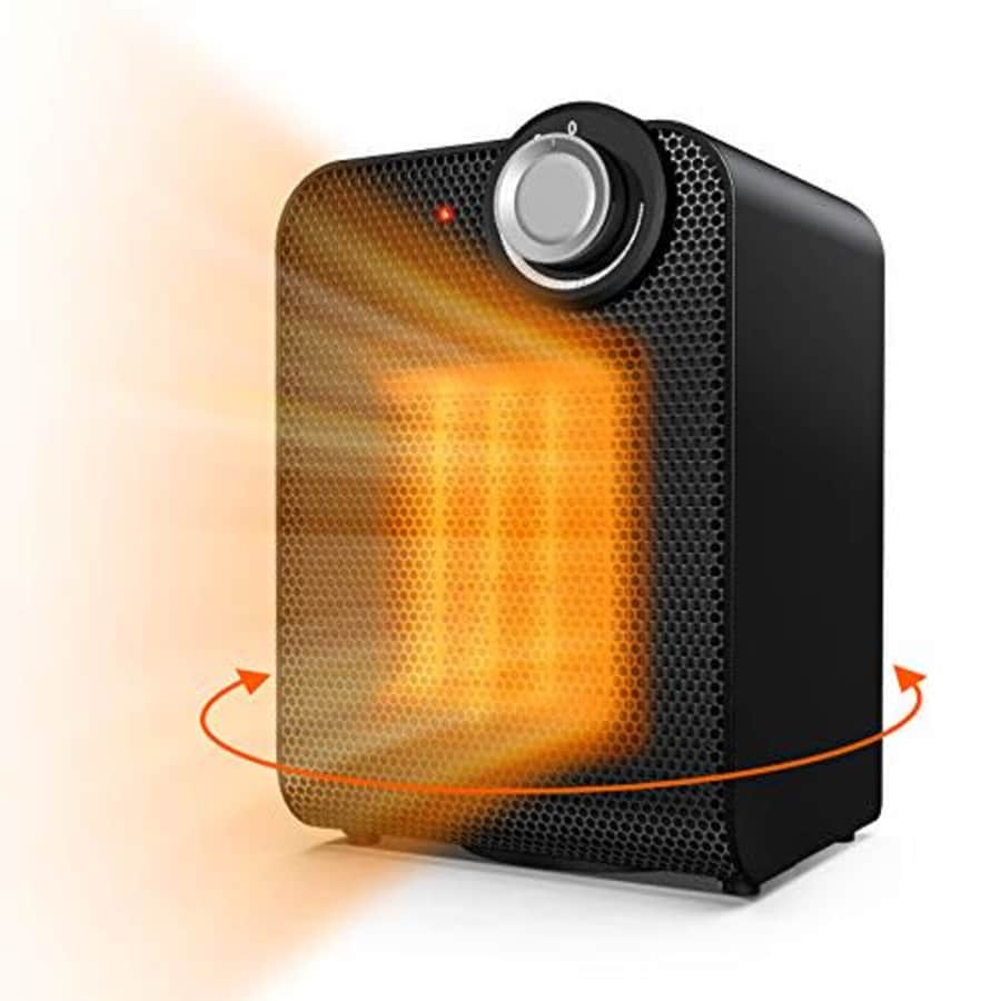 Air Choice Portable Space Heater - Oscillating Small Electric Heater w/Adjustable Thermostat, 3 Heat Modes, for $26