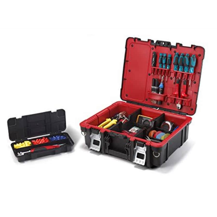 Keter Resin Technician Portable Tool Box Organizer with Cushioned Dividers for Small Parts and for $50